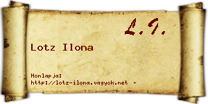Lotz Ilona névjegykártya